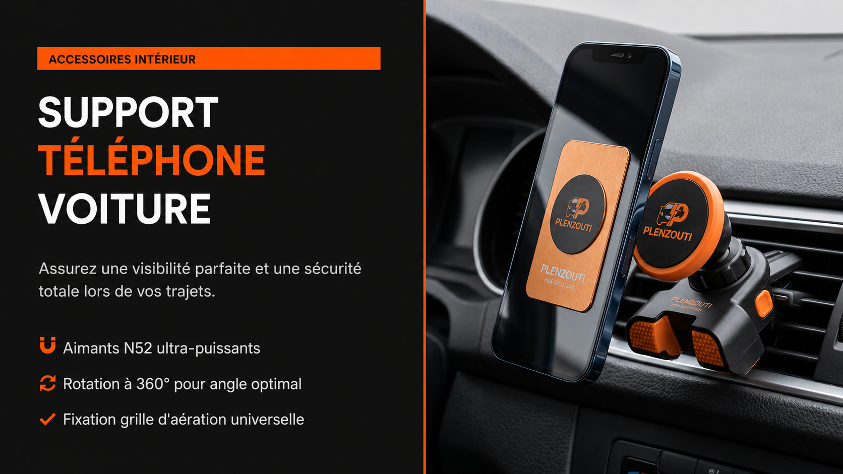 Support téléphone voiture Plenzouti